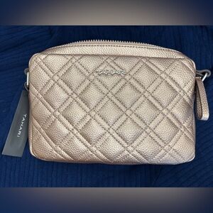 Tahari Quilted Metallic Cosmetic Bag